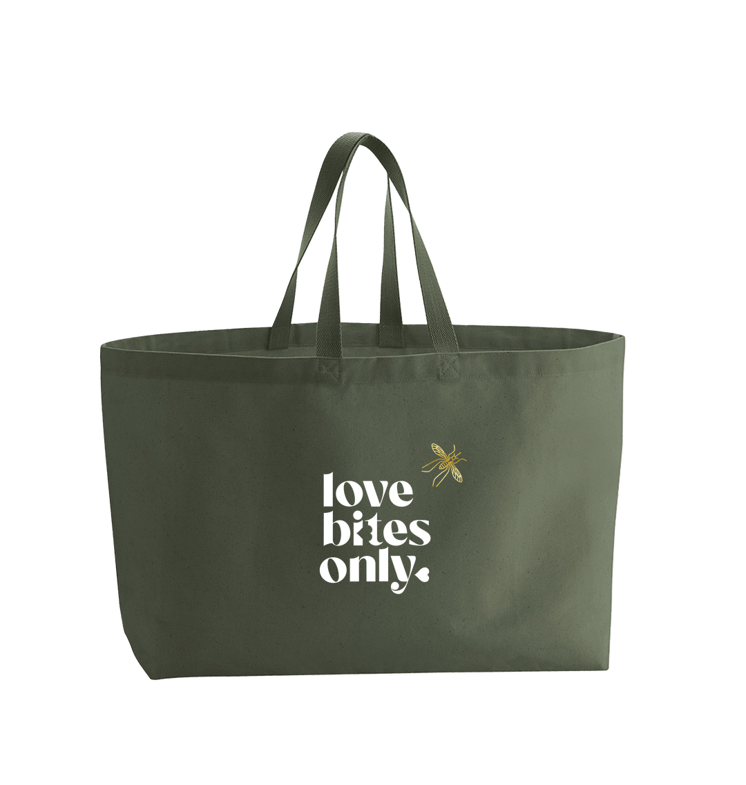 Olive Green Printed Bag Front