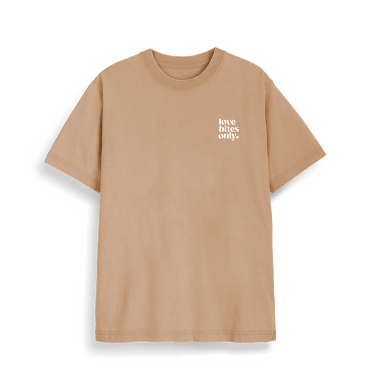 Garment Dyed Latte Printed T-shirt